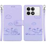 For Redmi K70 / K70 Pro Cute Cats RFID Leather Phone Case(Purple)