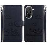 For Redmi A5 4G 173.3mm Cute Cats RFID Leather Phone Case(Black)