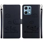 For Redmi Note 14S 4G Cute Cats RFID Leather Phone Case(Black)