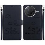 For Redmi K80 / K80 Pro / Xiaomi Poco F7 Pro Cute Cats RFID Leather Phone Case(Black)