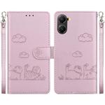 For Redmi Turbo 4 / Xiaomi Poco X7 Pro Cute Cats RFID Leather Phone Case(Rose Gold)