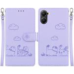 For Redmi Turbo 4 / Xiaomi Poco X7 Pro Cute Cats RFID Leather Phone Case(Purple)
