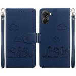 For Redmi Turbo 4 / Xiaomi Poco X7 Pro Cute Cats RFID Leather Phone Case(Blue)