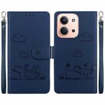 For Redmi 15C 4G 173.1mm / 15C 5G 173.1mm Cute Cats RFID Leather Phone Case(Blue)