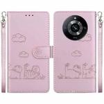 For Realme 11 Pro 5G Cute Cats RFID Leather Phone Case(Rose Gold)