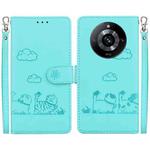 For Realme 11 Pro 5G Cute Cats RFID Leather Phone Case(Green)