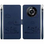 For Realme 11 Pro 5G Cute Cats RFID Leather Phone Case(Blue)