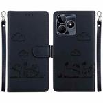 For Realme C53 Cute Cats RFID Leather Phone Case(Black)