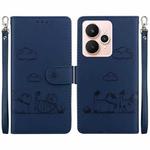 For Realme 15 5G / Realme 15 Pro 5G Cute Cats RFID Leather Phone Case(Blue)