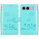 For OnePlus Nord 4 Cute Cats RFID Leather Phone Case(Green)