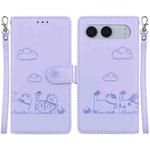 For OnePlus Nord 4 Cute Cats RFID Leather Phone Case(Purple)