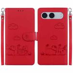 For OnePlus Nord 4 Cute Cats RFID Leather Phone Case(Red)