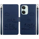 For OnePlus Nord 3 Cute Cats RFID Leather Phone Case(Blue)