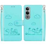 For OnePlus Nord CE4 5G Cute Cats RFID Leather Phone Case(Green)