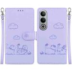 For OnePlus Nord CE4 5G Cute Cats RFID Leather Phone Case(Purple)