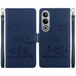 For OnePlus Nord CE4 5G Cute Cats RFID Leather Phone Case(Blue)