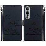 For OnePlus Nord CE4 5G Cute Cats RFID Leather Phone Case(Black)