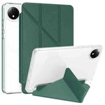For Xiaomi Redmi Pad SE 8.7 Clear Acrylic Deformation Leather Tablet Case(Dark Green)
