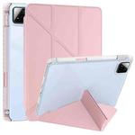 For Xiaomi Pad 7 / 7 Pro Clear Acrylic Deformation Leather Tablet Case(Pink)