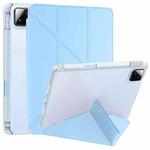 For Xiaomi Pad 7 / 7 Pro Clear Acrylic Deformation Leather Tablet Case(Ice Blue)