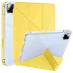 For Xiaomi Pad 7 / 7 Pro Clear Acrylic Deformation Leather Tablet Case(Yellow)