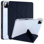 For Xiaomi Pad 7 / 7 Pro Clear Acrylic Deformation Leather Tablet Case(Dark Blue)