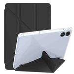 For Xiaomi Redmi Pad 12.1 Clear Acrylic Deformation Leather Tablet Case(Black)