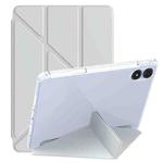 For Xiaomi Redmi Pad 12.1 Clear Acrylic Deformation Leather Tablet Case(Grey)