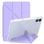 For Xiaomi Redmi Pad 12.1 Clear Acrylic Deformation Leather Tablet Case(Purple)