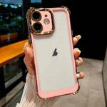 For iPhone 12 Dual-color Plating Space PC Hybrid TPU Phone Case(Pink)