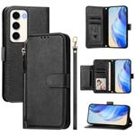 For Samsung Galaxy S23 5G Multi-Card Slots Zipper Wallet Leather Phone Case(Black)