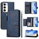 For Samsung Galaxy S23 5G Multi-Card Slots Zipper Wallet Leather Phone Case(Blue)