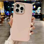 For iPhone 16 Pro Max Metal Liquid Silicone Skin Feel Phone Case(Pink)