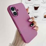 For iPhone 16 Metal Liquid Silicone Skin Feel Phone Case(Rose Red)