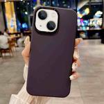 For iPhone 15 Metal Liquid Silicone Skin Feel Phone Case(Dark Purple)