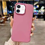 For iPhone 12 Metal Liquid Silicone Skin Feel Phone Case(Rose Red)