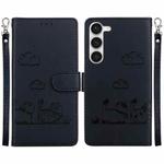 For Samsung Galaxy S23 5G Cute Cats RFID Leather Phone Case(Black)