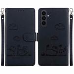 For Samsung Galaxy S25 FE 5G Cute Cats RFID Leather Phone Case(Black)