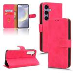 For Samsung Galaxy S24 FE 5G Skin Feel Magnetic Flip Leather Phone Case(Rose Red)