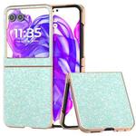 For Motorola Razr 50 Electroplating Frame Colorful Glitter Phone Case(Light Green)