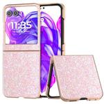 For Motorola Razr 50 Electroplating Frame Colorful Glitter Phone Case(Pink)