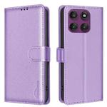For Motorola Edge 60 Pro Litchi Texture RFID Anti-theft Leather Phone Case(Purple)