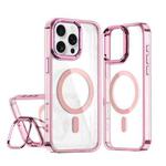 For iPhone 16 Pro Max Acrylic Camera Holder MagSafe Magnetic Phone Case(Pink)