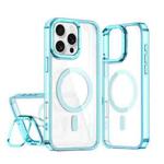 For iPhone 16 Pro Acrylic Camera Holder MagSafe Magnetic Phone Case(Blue)