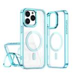 For iPhone 15 Pro Max Acrylic Camera Holder MagSafe Magnetic Phone Case(Blue)