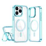 For iPhone 15 Pro Acrylic Camera Holder MagSafe Magnetic Phone Case(Blue)