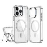 For iPhone 14 Pro Acrylic Camera Holder MagSafe Magnetic Phone Case(White)