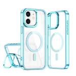 For iPhone 11 Acrylic Camera Holder MagSafe Magnetic Phone Case(Blue)
