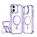 For iPhone 11 Acrylic Camera Holder MagSafe Magnetic Phone Case(Purple)