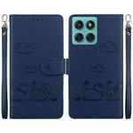 For Motorola Edge 60 Fusion / Edge 5G 2025 Cute Cats RFID Leather Phone Case(Blue)